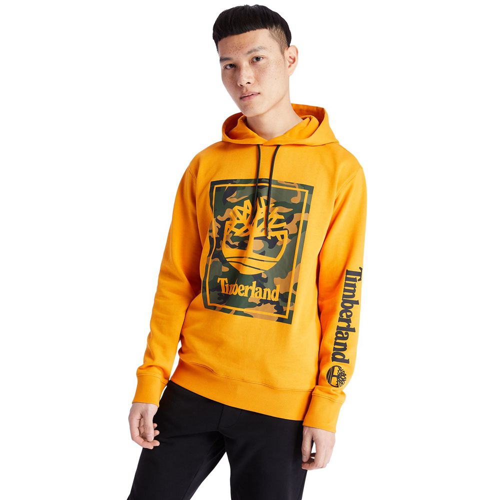 Timberland Mens Sweatshirts Camo Tree-Logo Hoodie - Orange - India NQ0532894